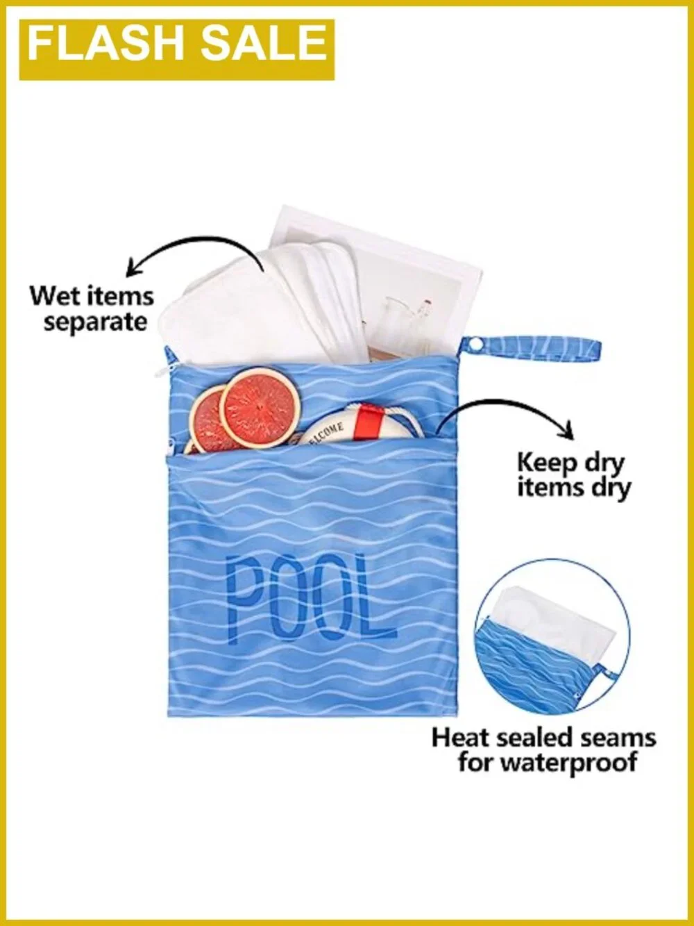 ALVA Waterproof Wet Dry Bag 2-Pack Double Zippered Cloth Diaper Travel